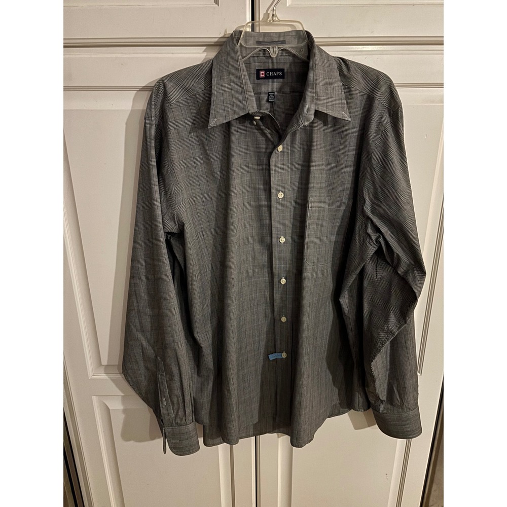 Chaps Mens Plaid Blazer‎ Sport  Medium Gray Black White